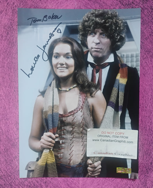 Tom Baker & Louise Jameson Hand Signed Autograph Photo COA Doctor Who