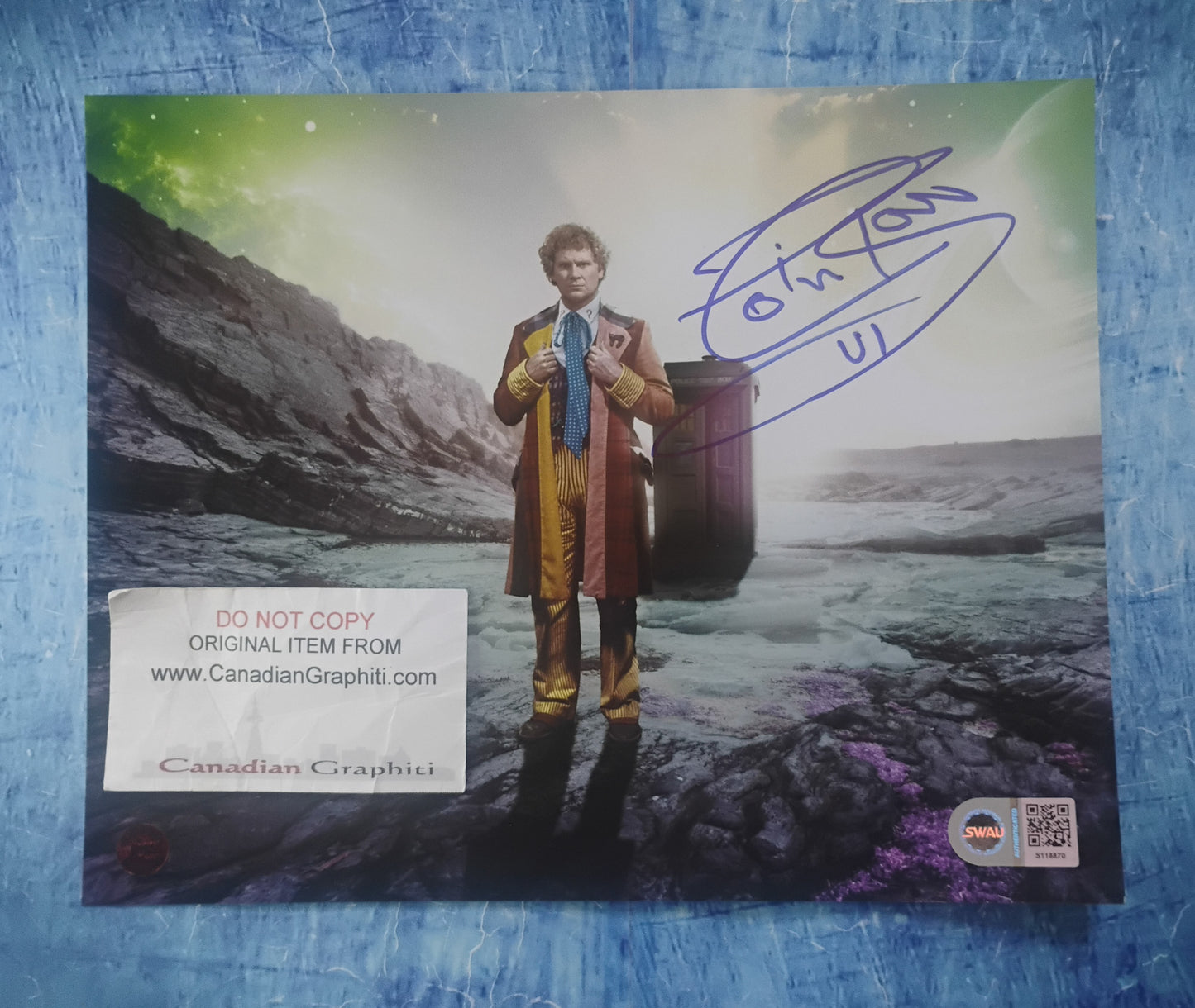 Colin Baker Hand Signed Autograph 8x10 Photo SWAU COA Doctor Who