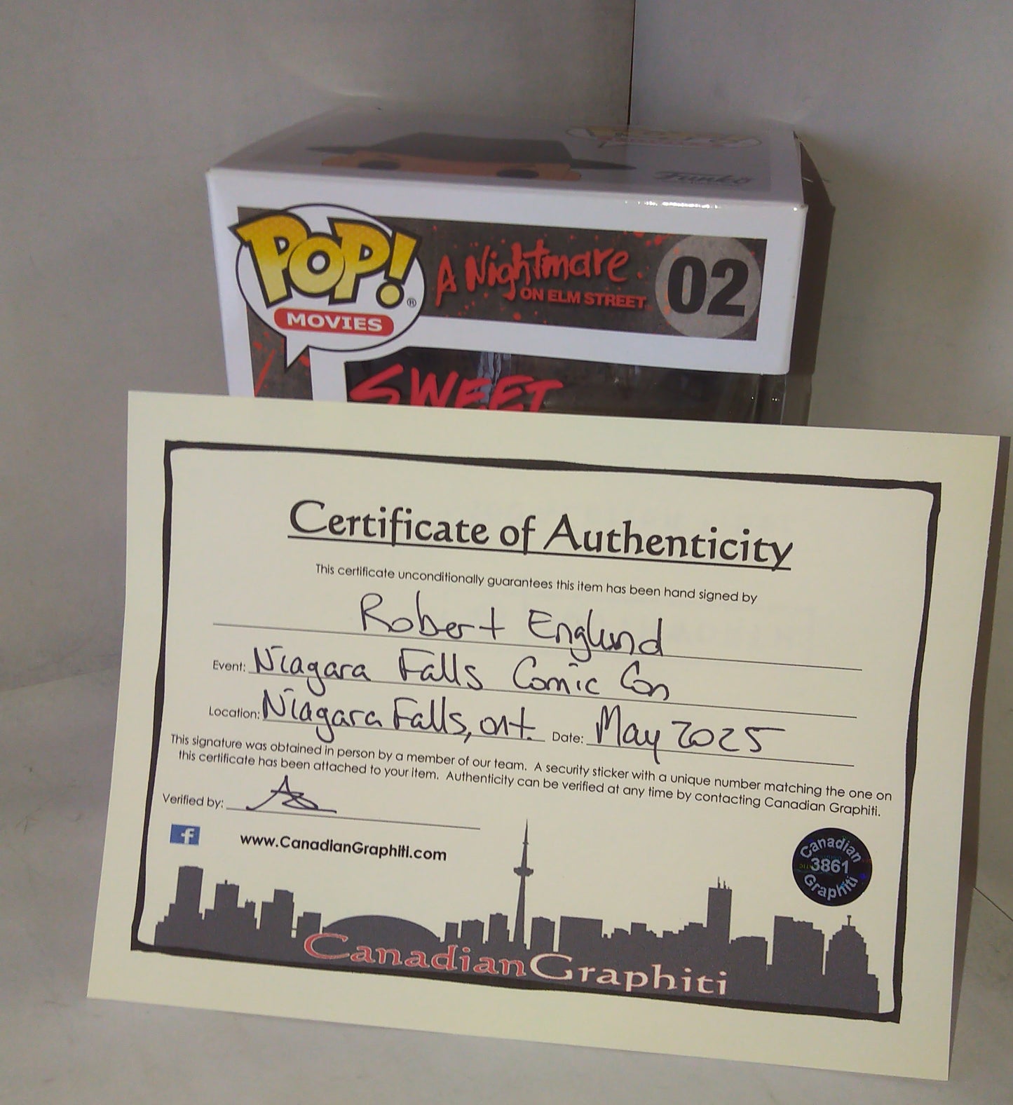 Robert Englund Hand Signed Autograph Freddy Krueger Funko Pop COA