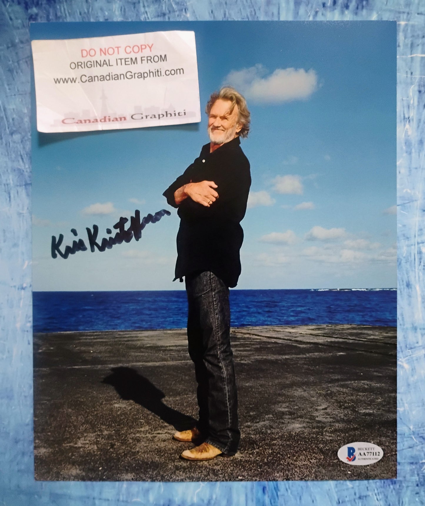 Kris Kristofferson Hand Signed Autograph 8x10 Photo BAS COA