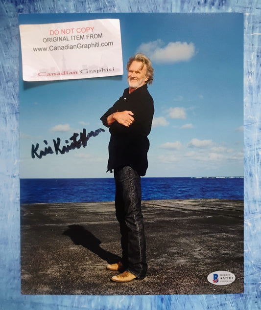 Kris Kristofferson Hand Signed Autograph 8x10 Photo BAS COA