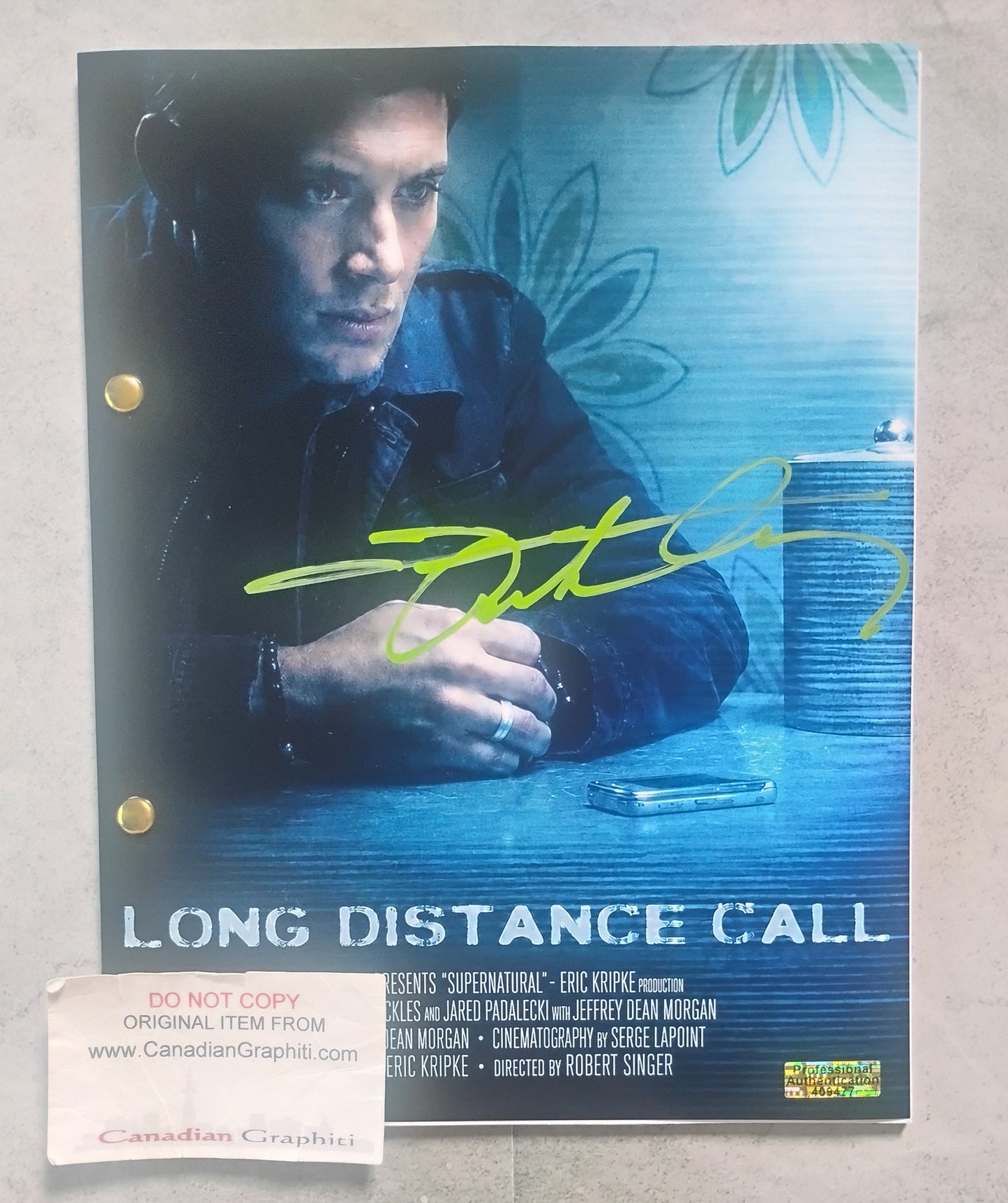 Jensen Ackles Hand Signed Autograph Supernatural Script COA
