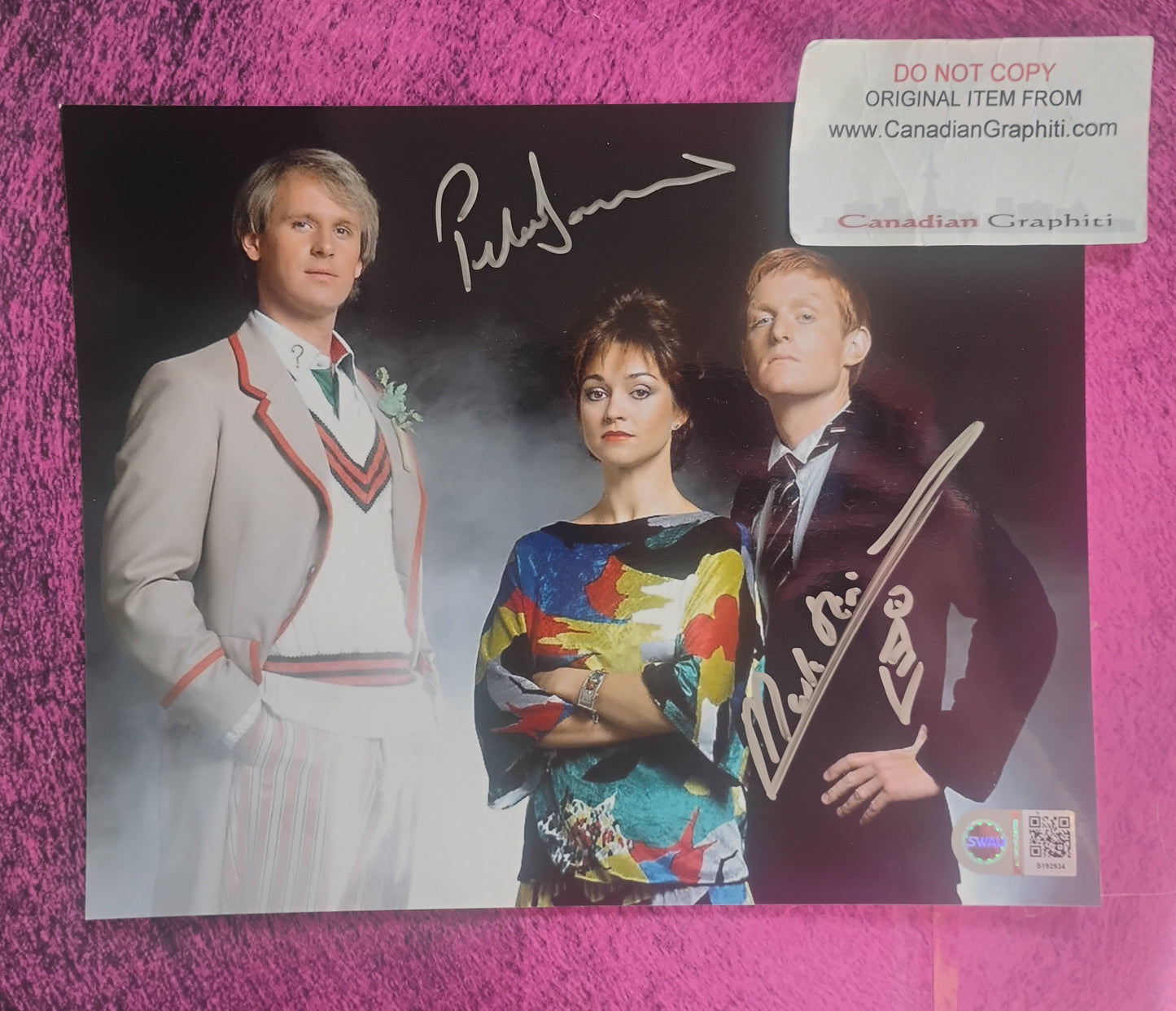 Peter Davison & Mark Strickson Hand Signed Autograph 8x10 Photo COA Doctor Who