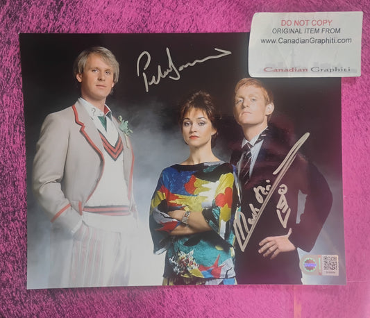 Peter Davison & Mark Strickson Hand Signed Autograph 8x10 Photo COA Doctor Who
