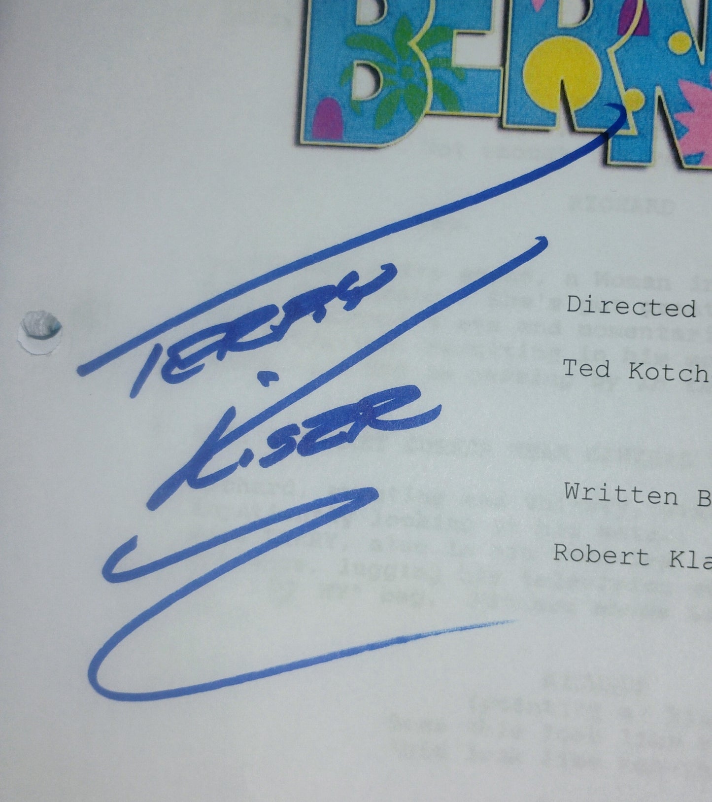 Terry Kiser Hand Signed Autograph Weekend At Bernie's Script COA,
