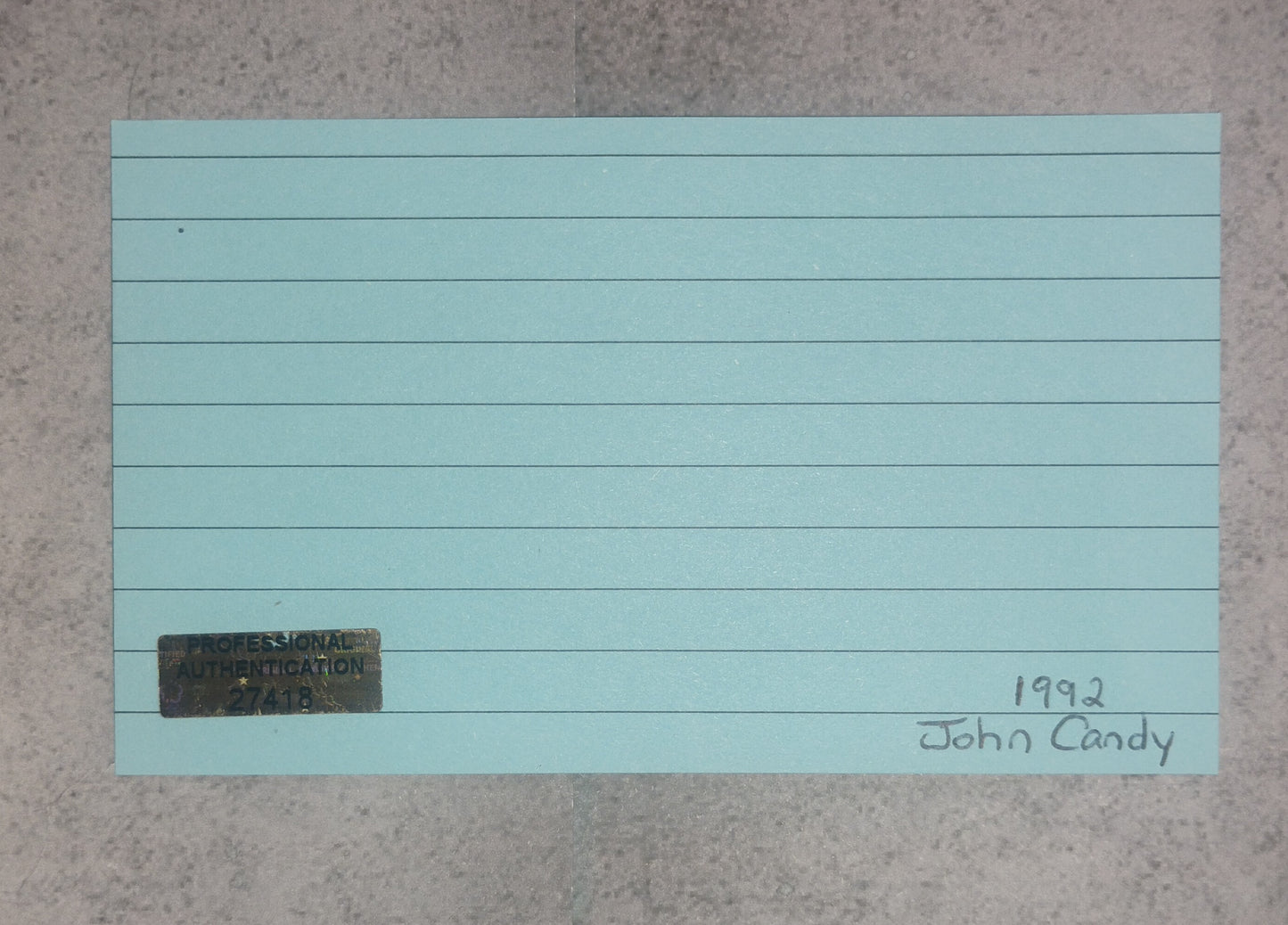 John Candy Hand Signed Autograph Index Card COA