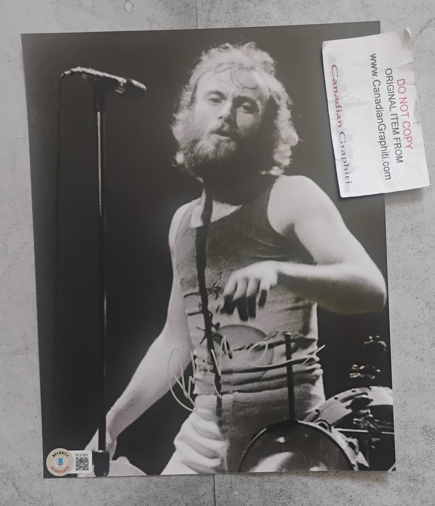 Phil Collins Hand Signed Autograph 8x10 Photo BAS COA