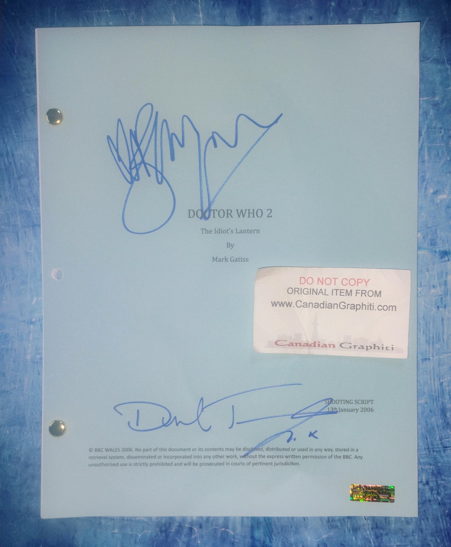 Billie Piper & David Tennant Hand Signed Autograph Doctor Who Script COA