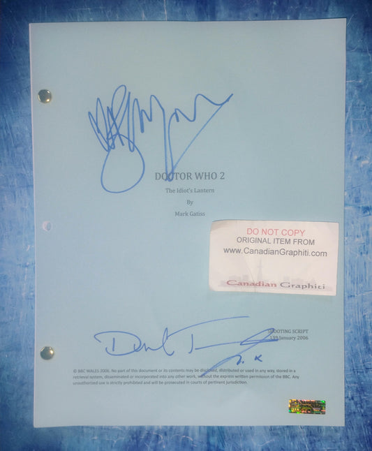 Billie Piper & David Tennant Hand Signed Autograph Doctor Who Script COA