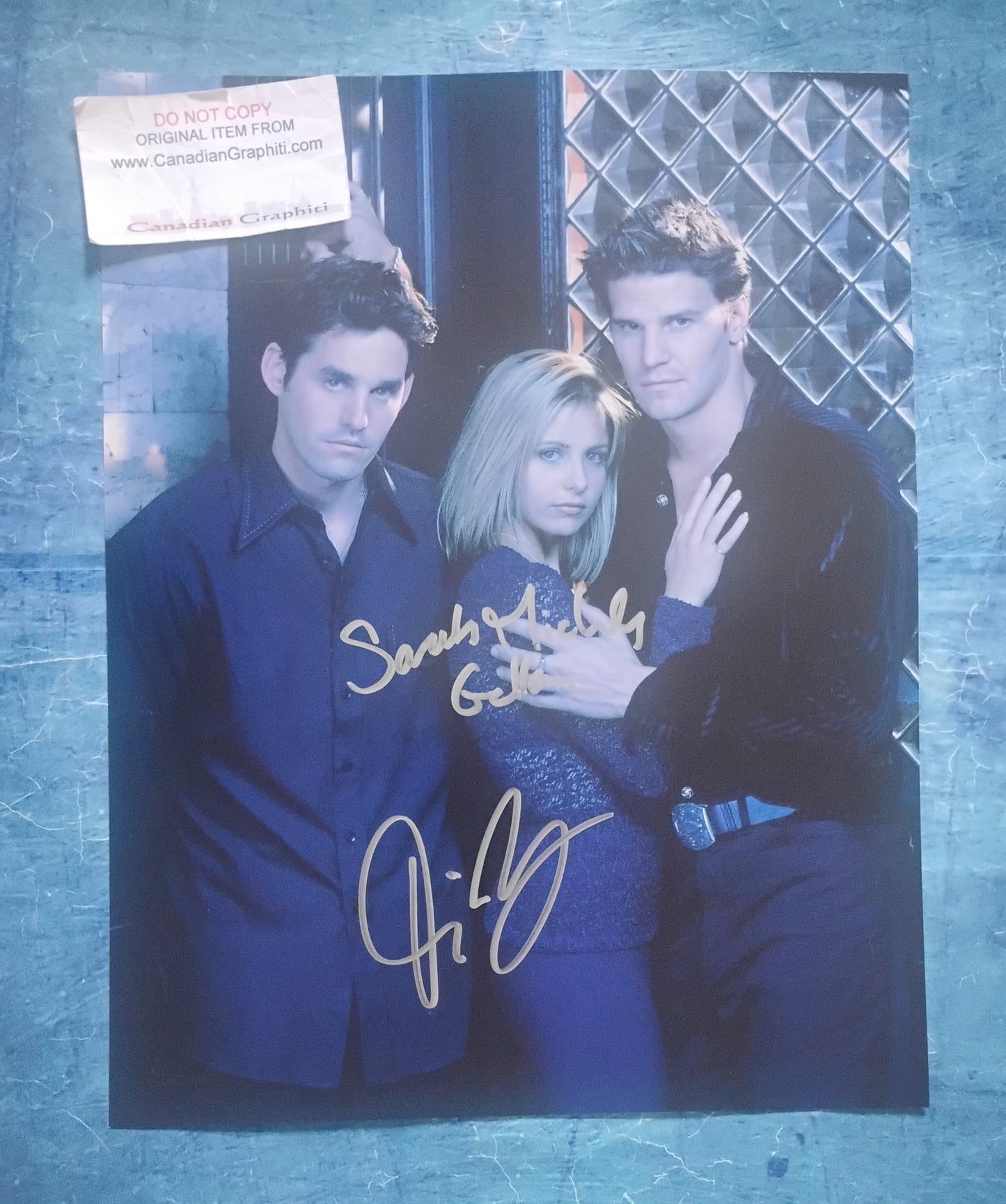Sarah Michelle Gellar & David Boreanaz Hand Signed Autograph 11x14 Photo JSA COA