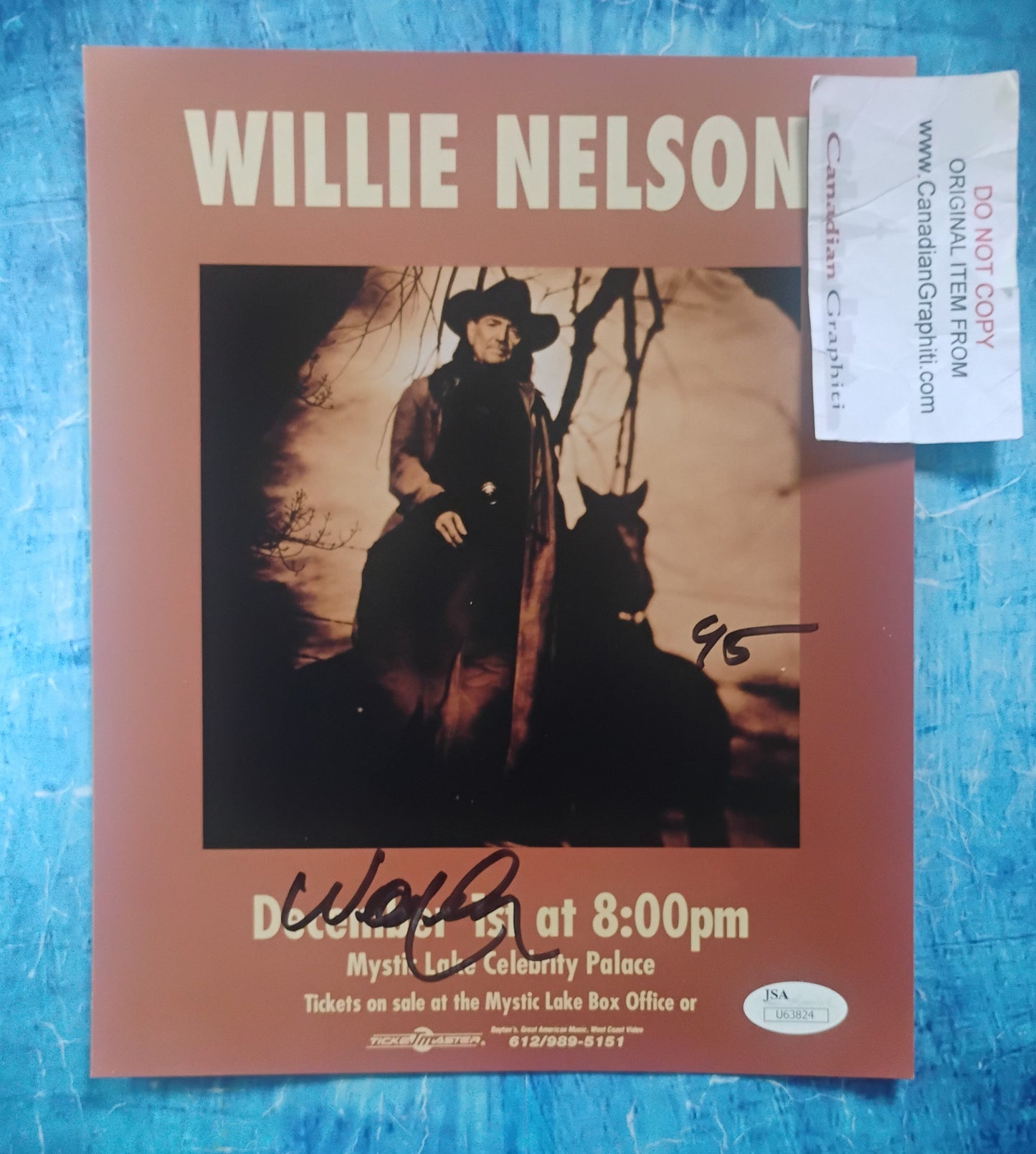 Willie Nelson Hand Signed Autograph 8x10 Photo COA + JSA