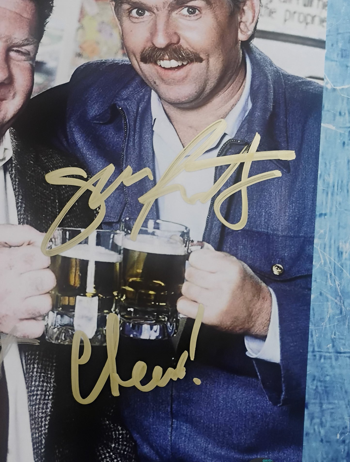 George Wendt & John Ratzenberger Hand Signed Autograph 8x10 Photo COA Cheers
