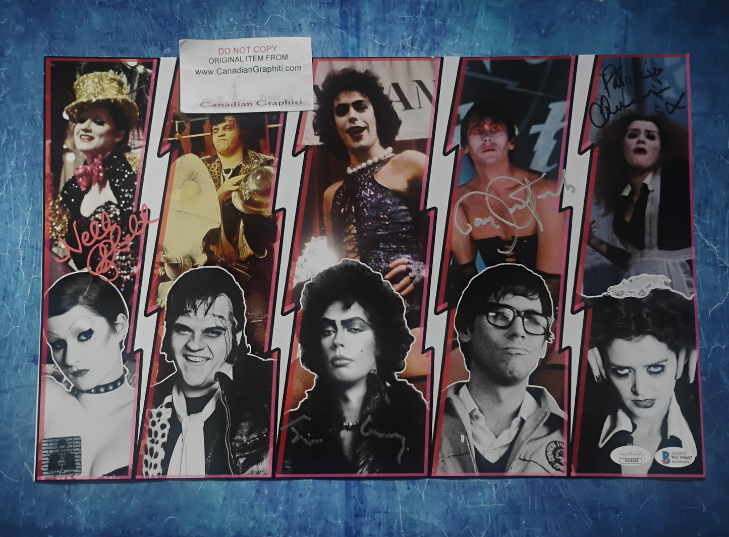 Rocky Horror Picture Show Cast Signed 11x17 Photo BAS JSA COA Tim Curry, Nell Campbell, Patricia Quinn & Barry Bostwick