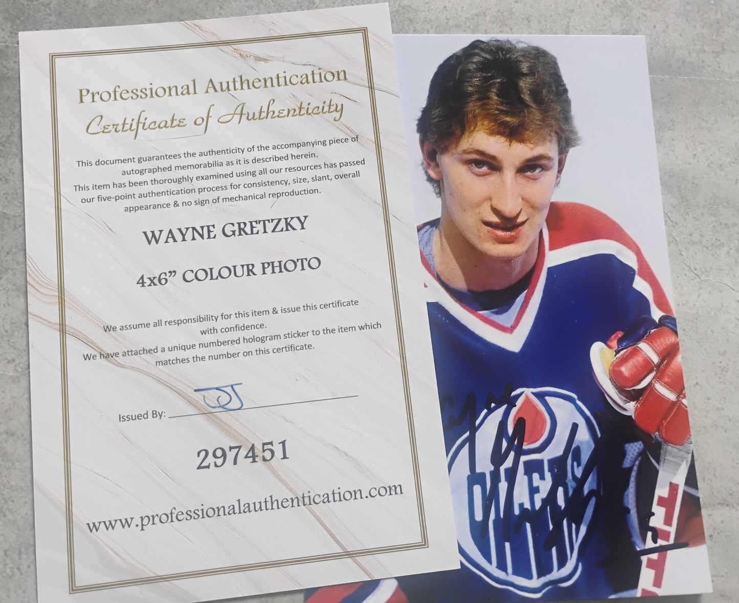 Wayne Gretzky Hand Signed Autograph Photo COA Edmonton Oilers