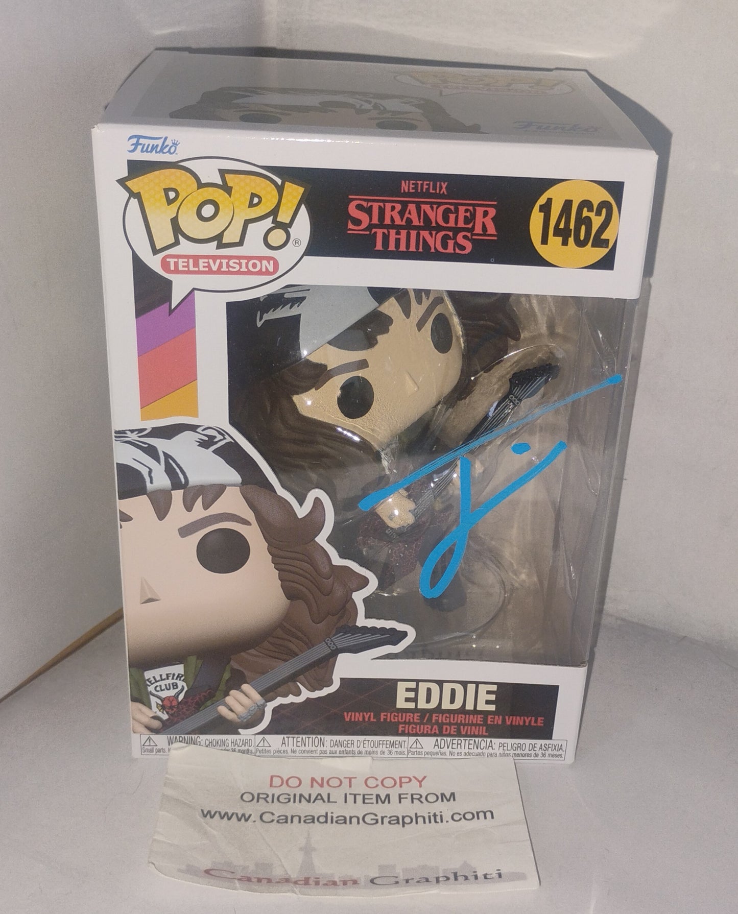 Joseph Quinn Hand Signed Autograph Stranger Things Funko Pop COA Eddie Munson