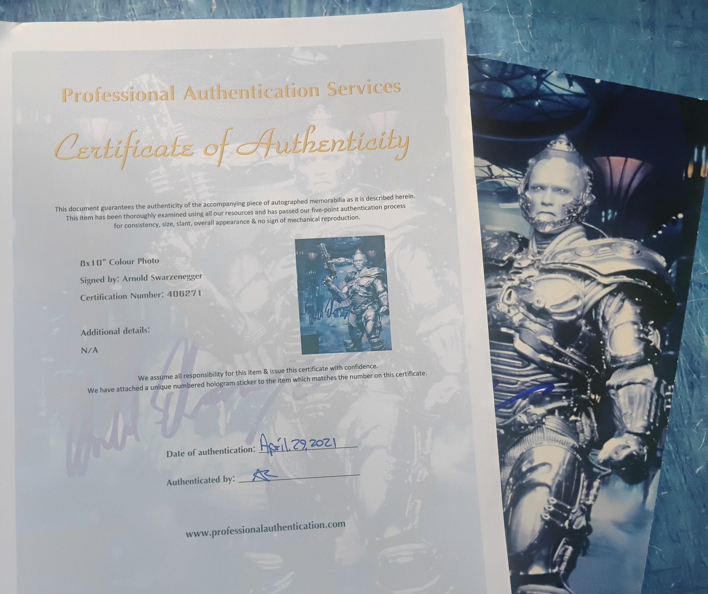 Arnold Schwarzenegger Hand Signed Autograph 8x10 Photo COA Batman