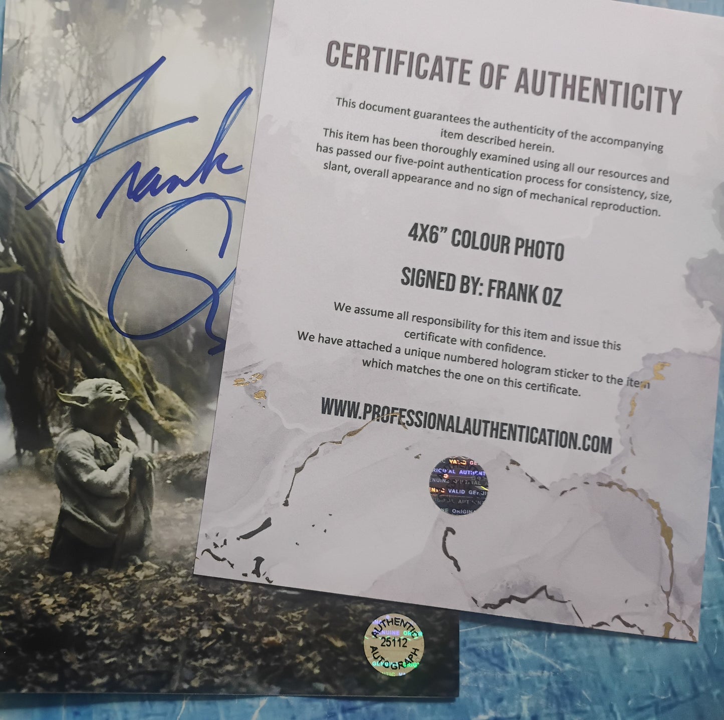 Frank Oz Hand Signed Autograph Photo COA Star Wars