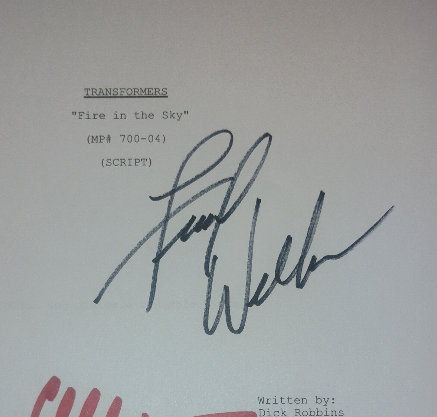 Peter Cullen & Frank Welker Hand Signed Autograph Transformers Script COA