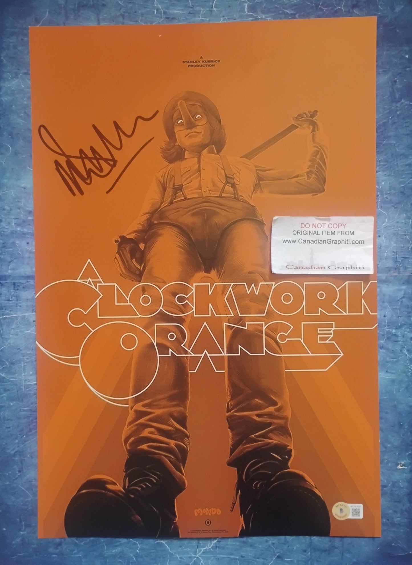 Malcolm McDowell Hand Signed Autograph 12x18 Photo BAS COA A Clockwork Orange