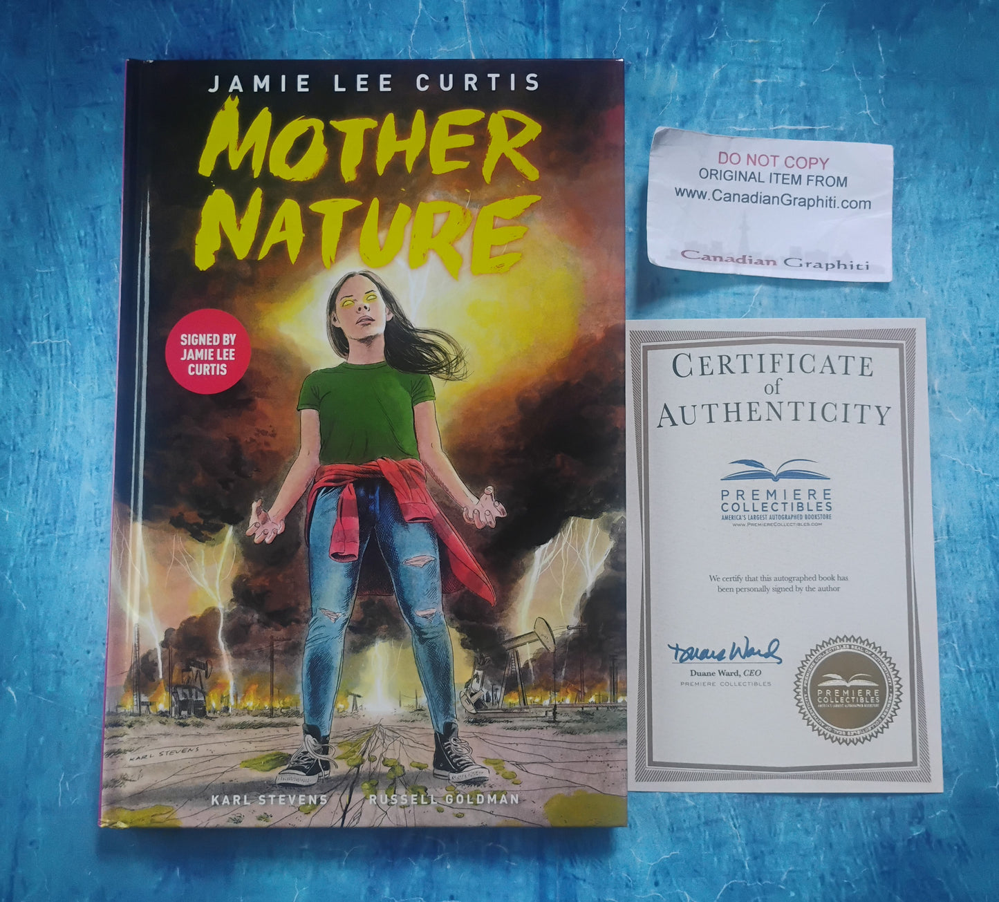 Jamie Lee Curtis +2 Hand Signed Autograph Mother Nature Book COA