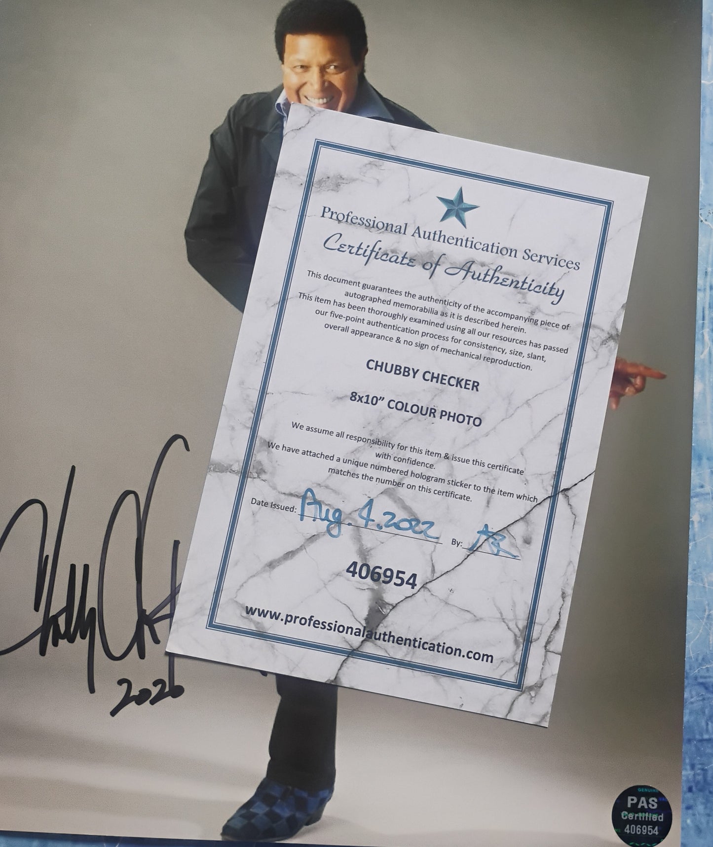 Chubby Checker Hand Signed Autograph 8x10 Photo COA