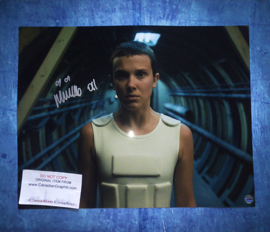 Millie Bobby Brown Hand Signed Autograph 11x14 Photo COA Stranger Things