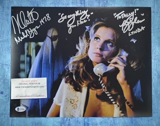 Nick Castle & PJ Soles Hand Signed Autograph 11x14 Photo BAS COA Halloween