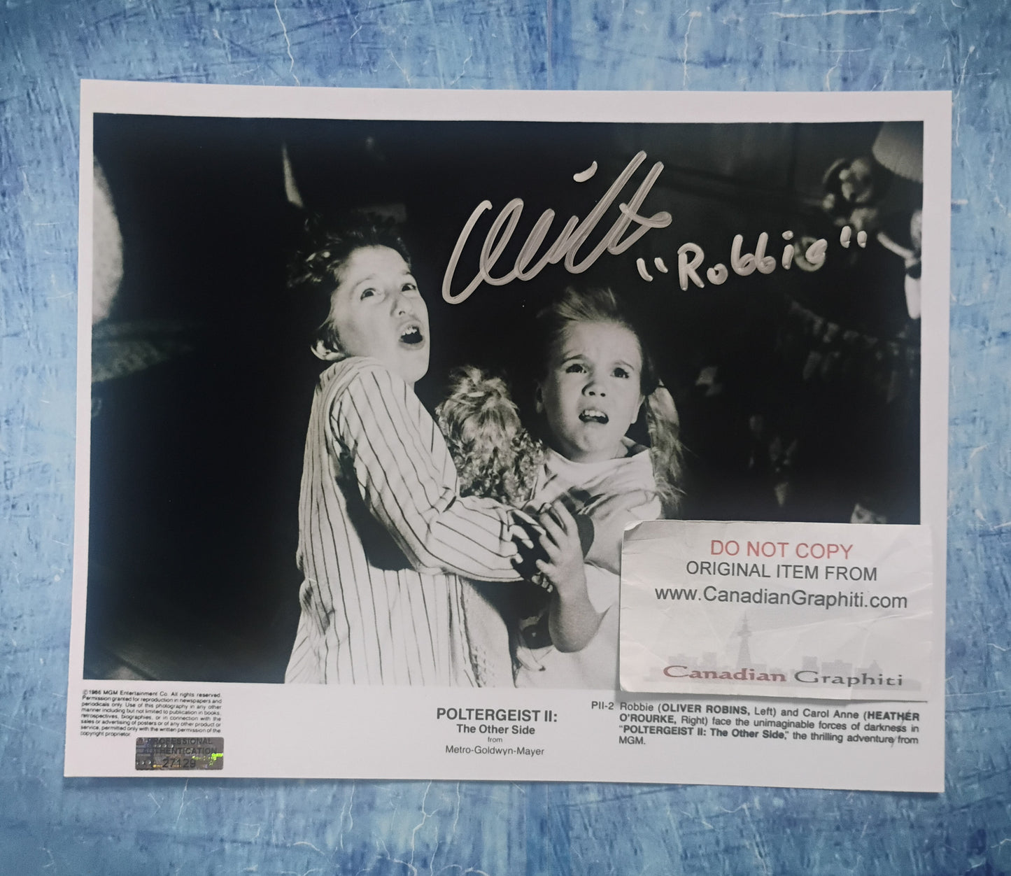 Oliver Robins Hand Signed Autograph 8x10 Photo COA Poltergeist