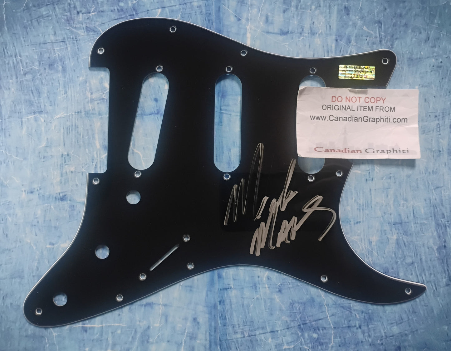 Mick Mars Hand Signed Autograph Guitar Pick Guard COA