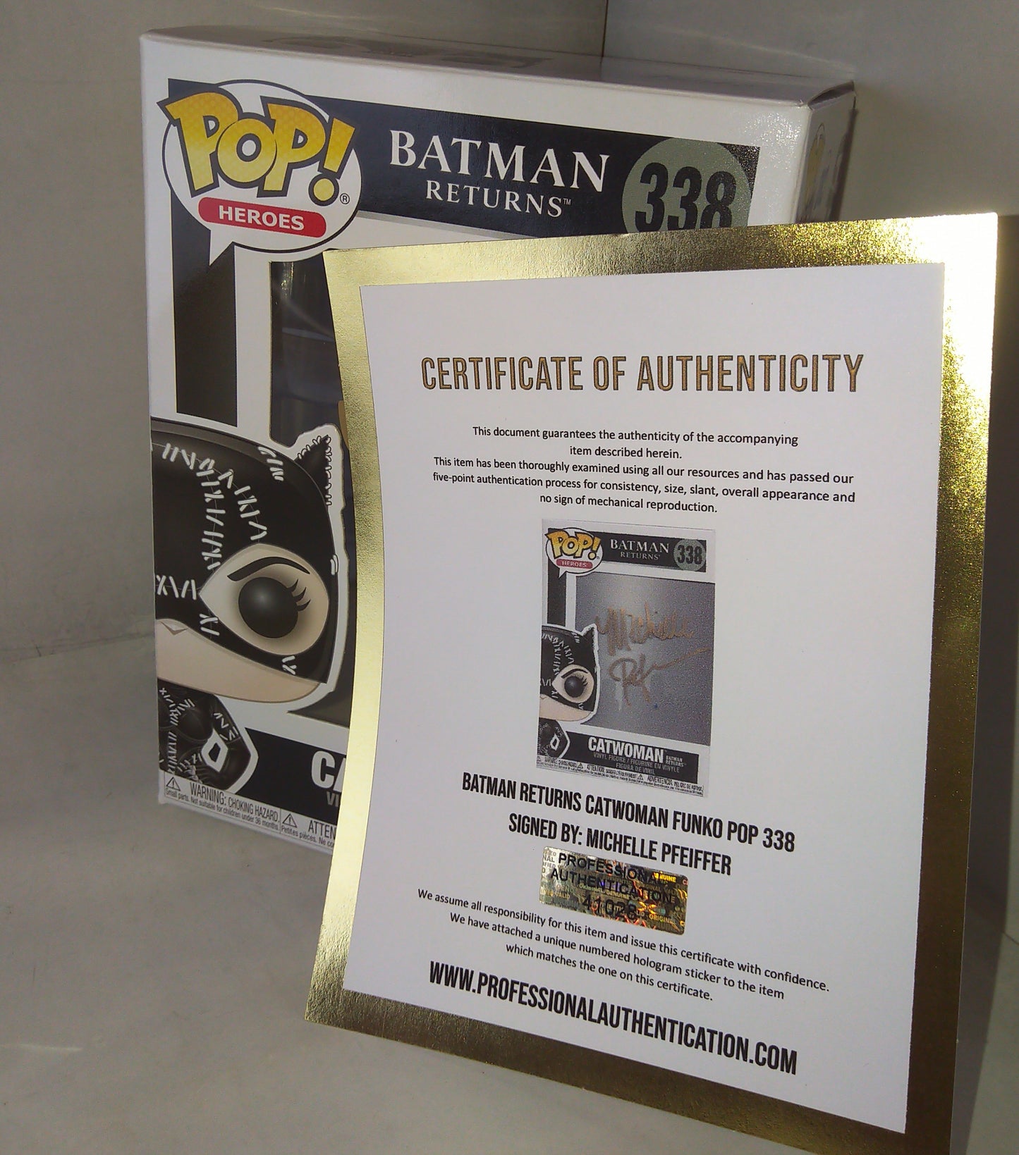 Michelle Pfeiffer Hand Signed Autograph Catwoman Funko Pop COA