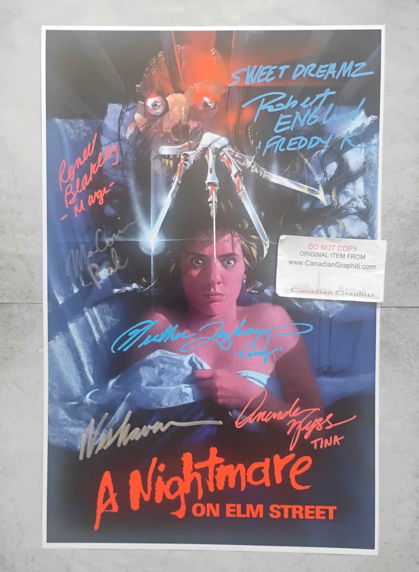 A Nightmare On Elm Street 6x Cast Hand Signed Autograph Poster COA