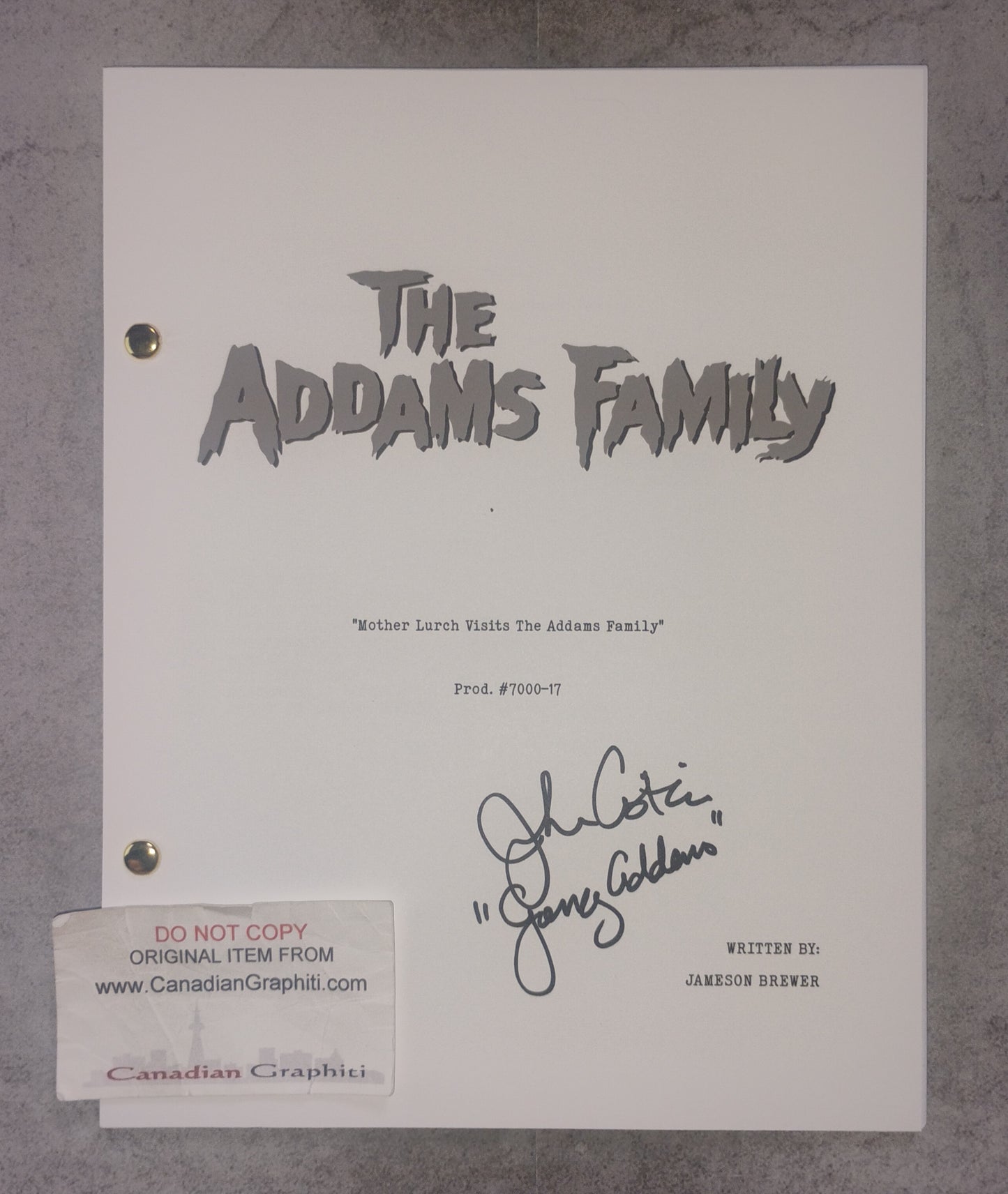 John Astin Hand Signed Autograph The Addams Family Script COA