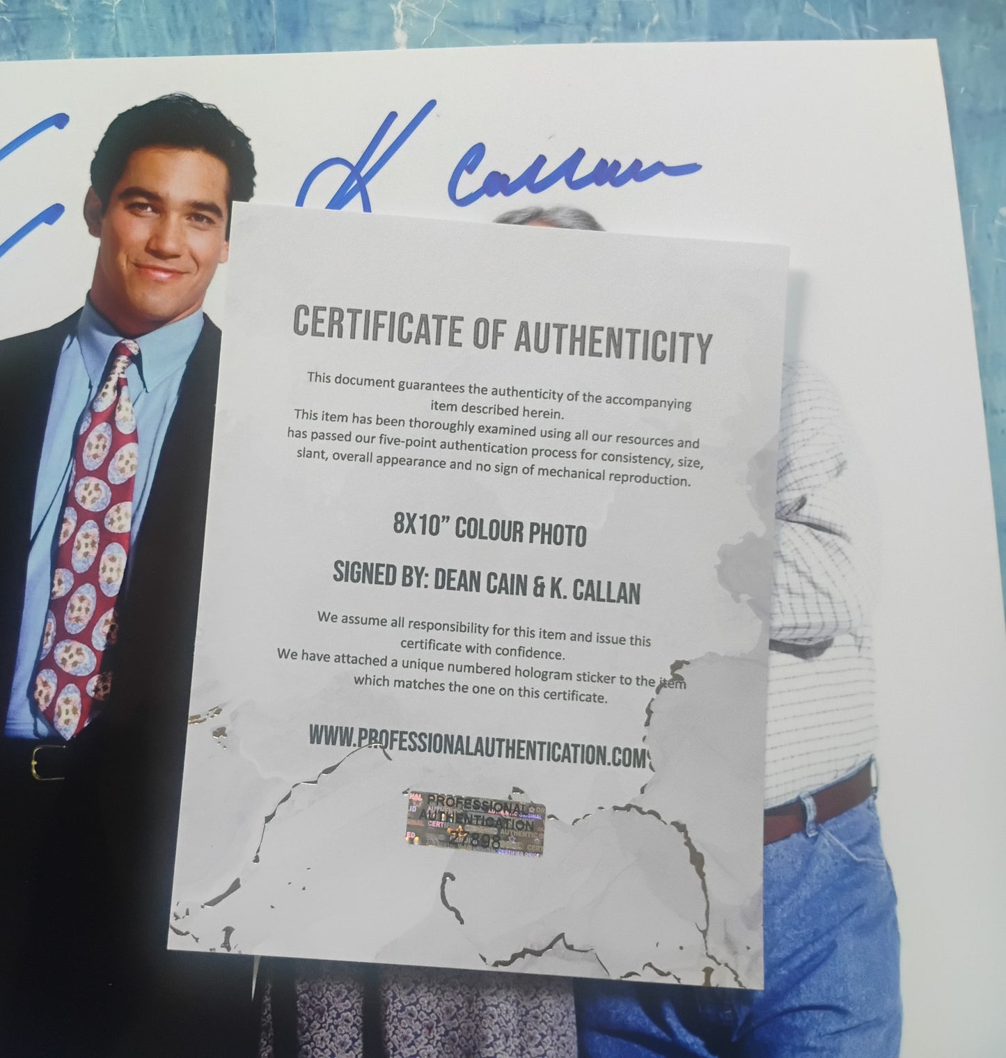 K Callan & Dean Cain Hand Signed Autograph 8x10 Photo COA Lois & Clark