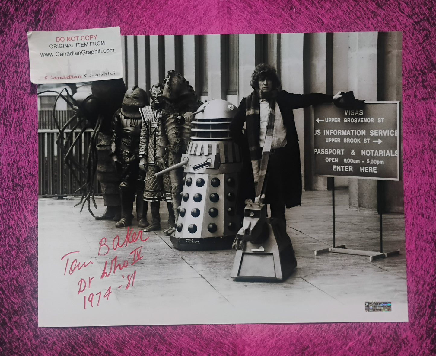 Tom Baker Hand Signed Autograph 11x14 Photo COA Doctor Who