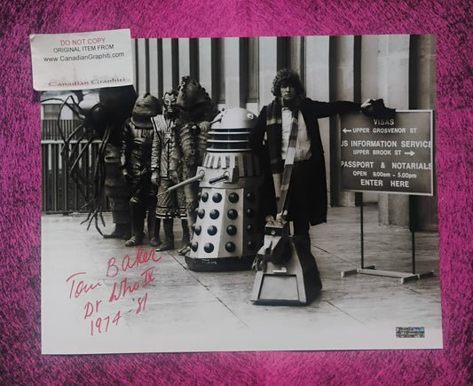 Tom Baker Hand Signed Autograph 11x14 Photo COA Doctor Who