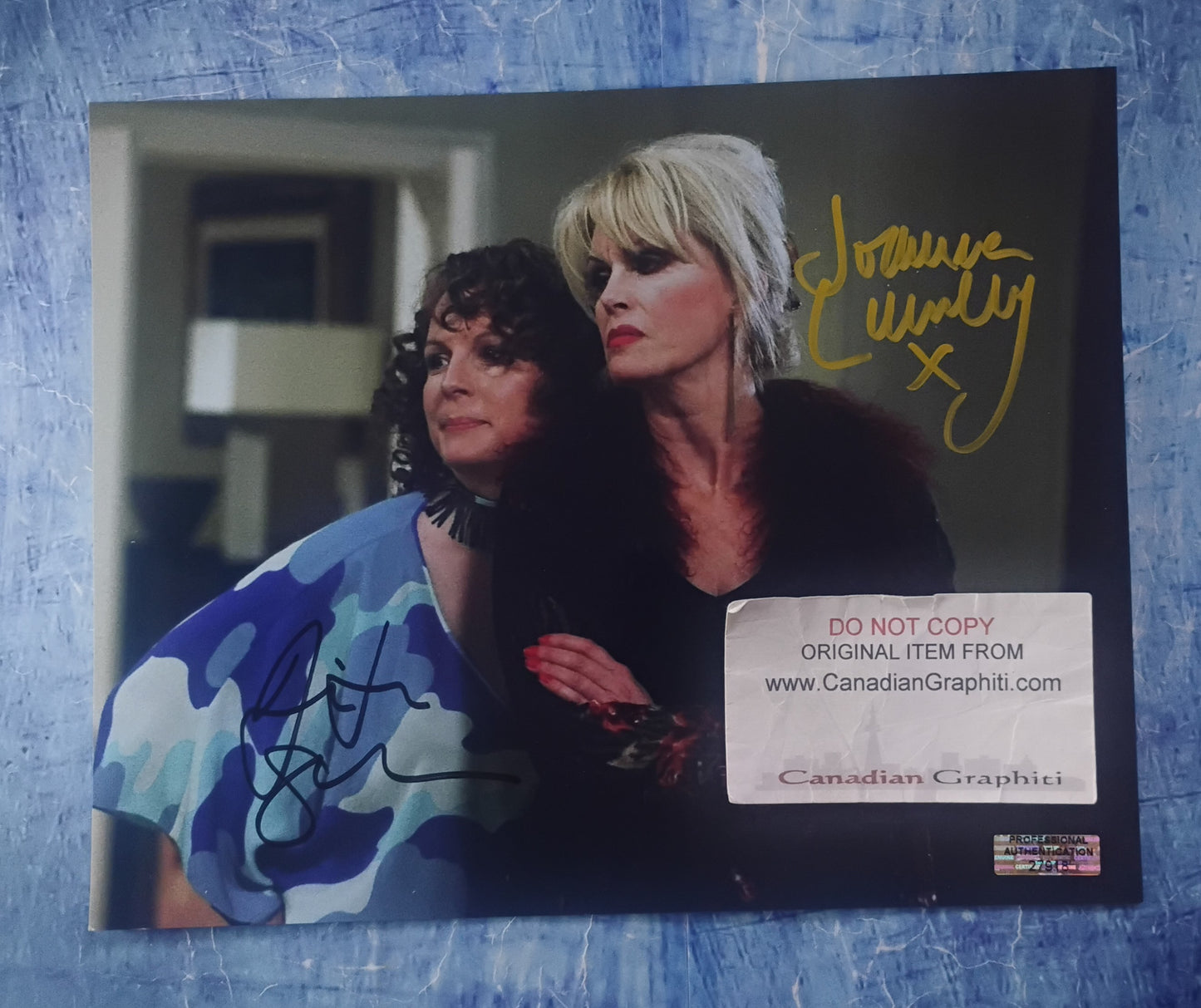 Jennifer Saunders & Joanna Lumley Hand Signed Autograph 8x10 Photo COA Absolutely Fabulous