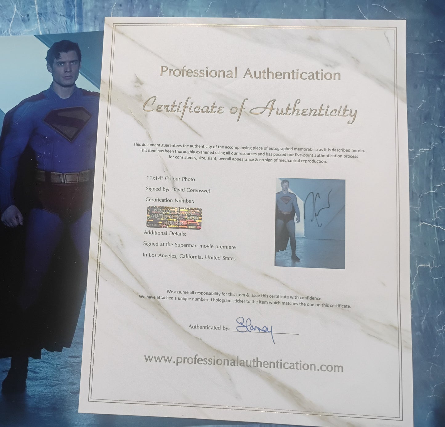David Corenswet Hand Signed Autograph 11x14 Photo COA Superman