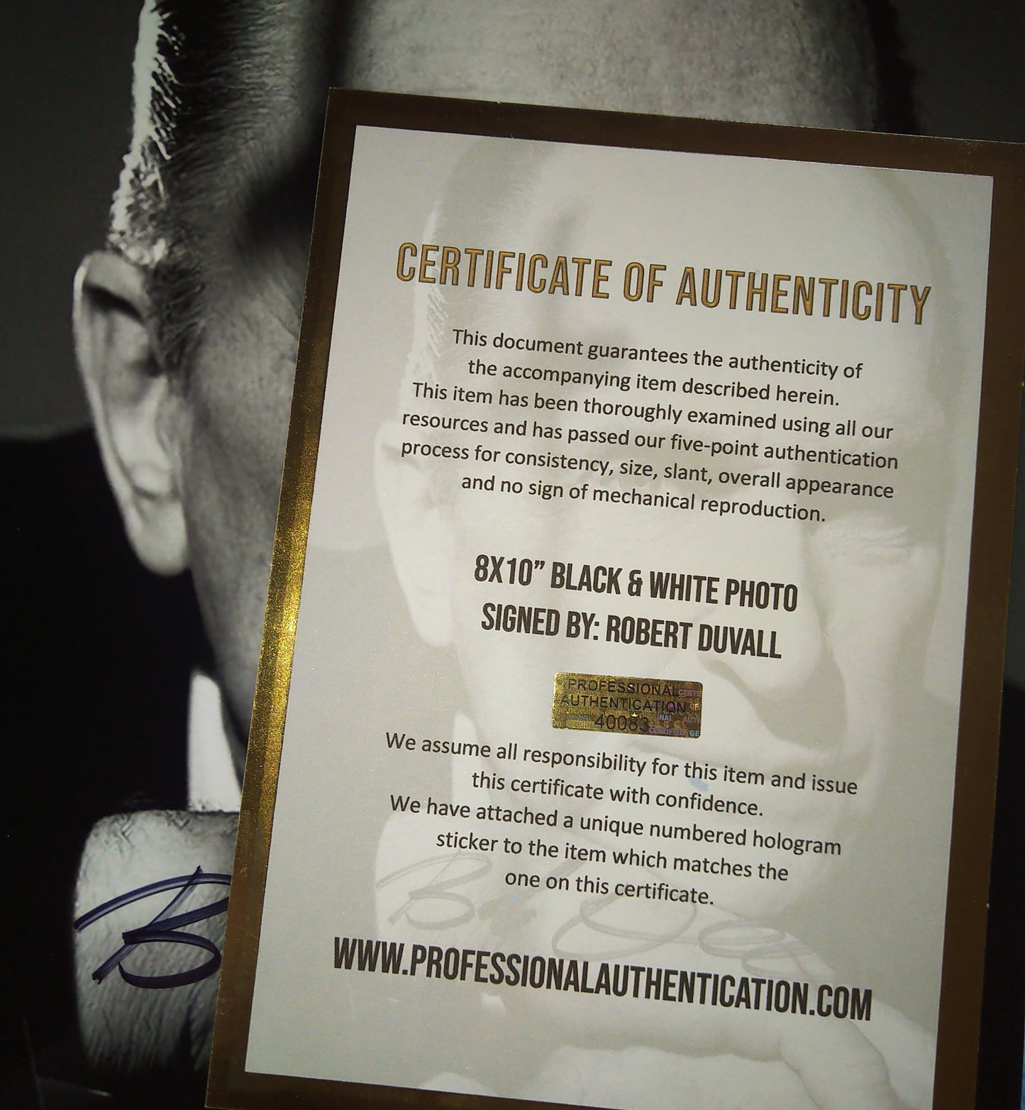 Robert Duvall Hand Signed Autograph 8x10 Photo COA