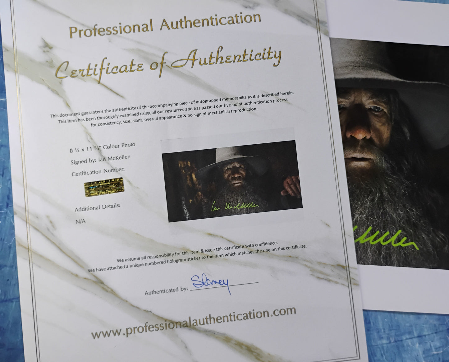 Ian McKellen Hand Signed Autograph Photo COA Lord Of The Rings