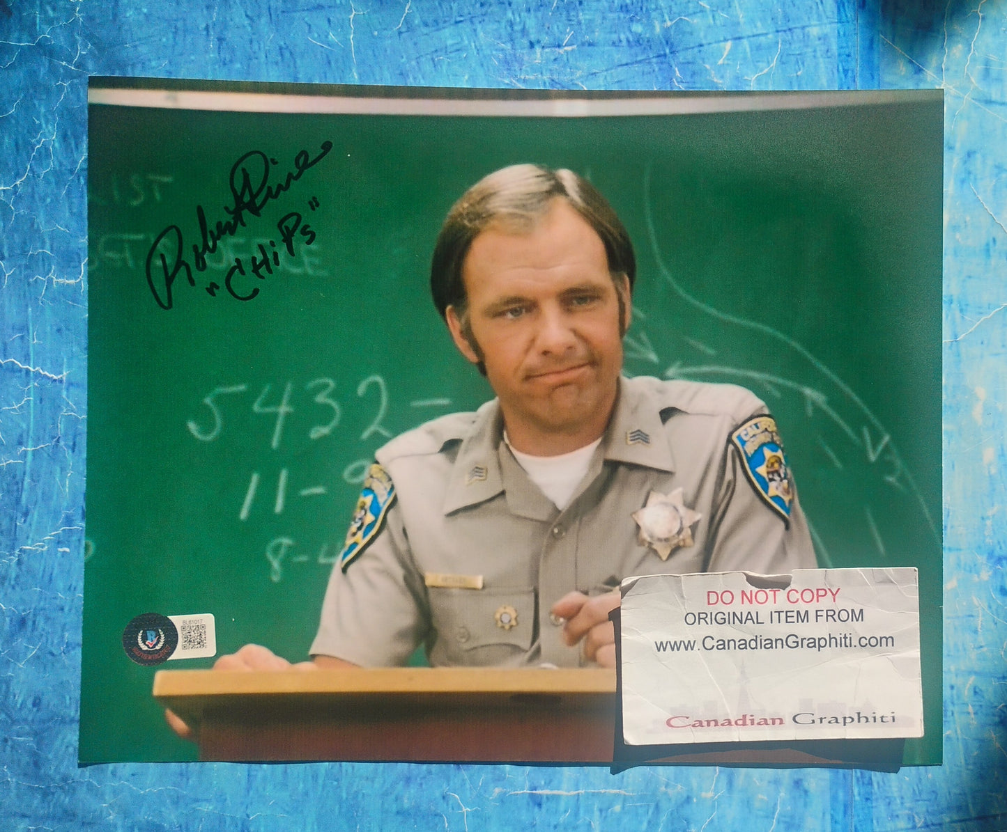 Robert Pine Hand Signed Autograph 8x10 Photo BAS COA Chips