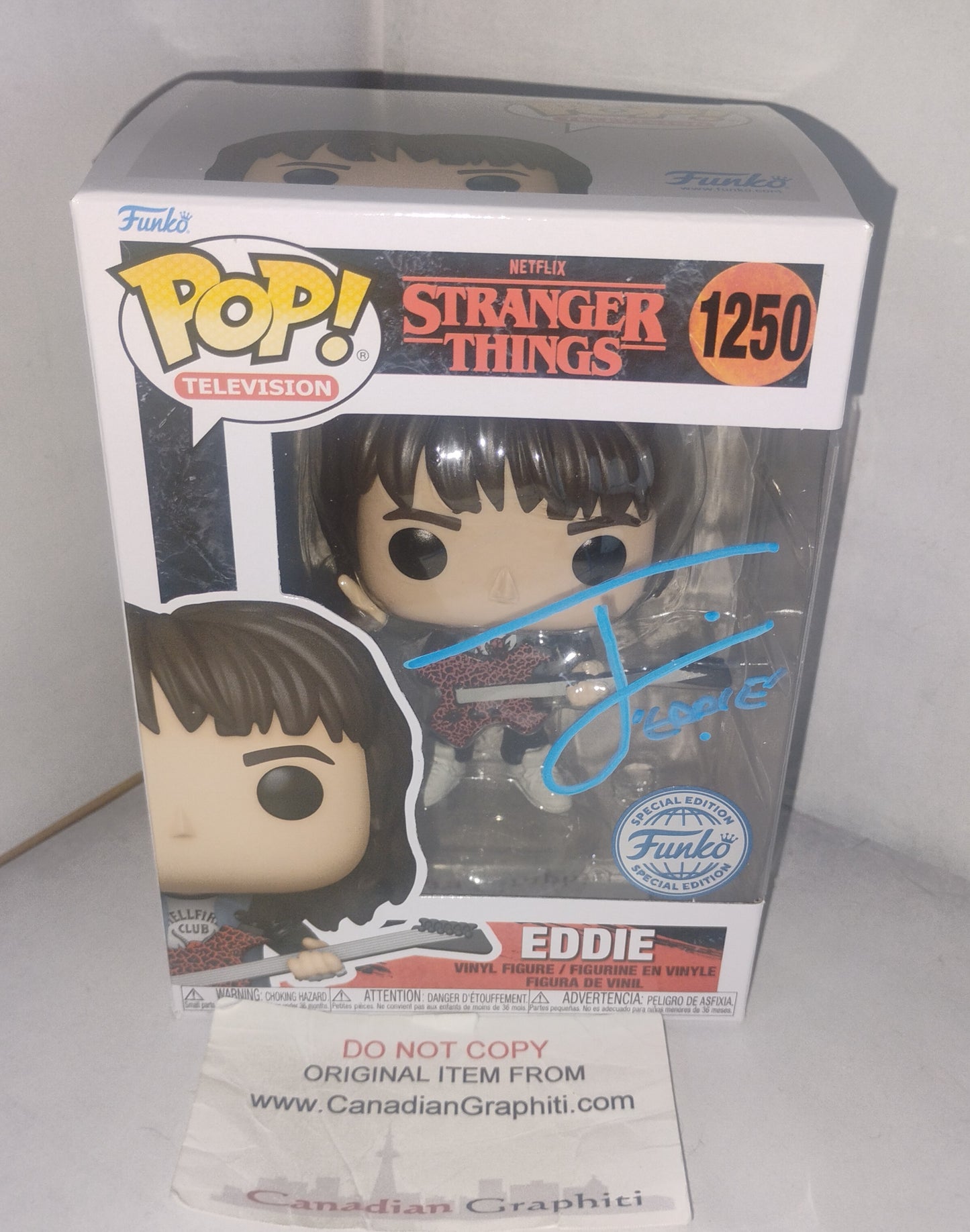 Joseph Quinn Hand Signed Autograph Stranger Things Funko Pop BAS COA Eddie Munson