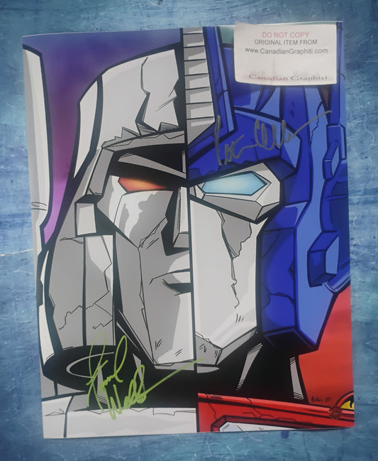 Peter Cullen & Frank Welker Hand Signed Autograph 11x14 Photo COA Transformers
