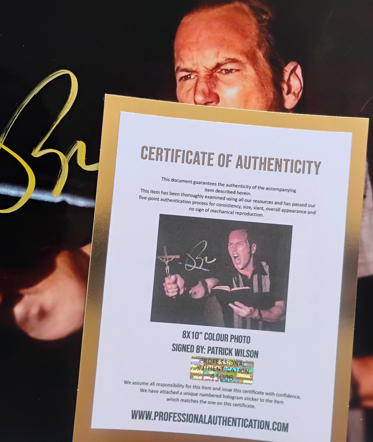 Patrick Wilson Hand Signed Autograph Photo COA The Conjuring