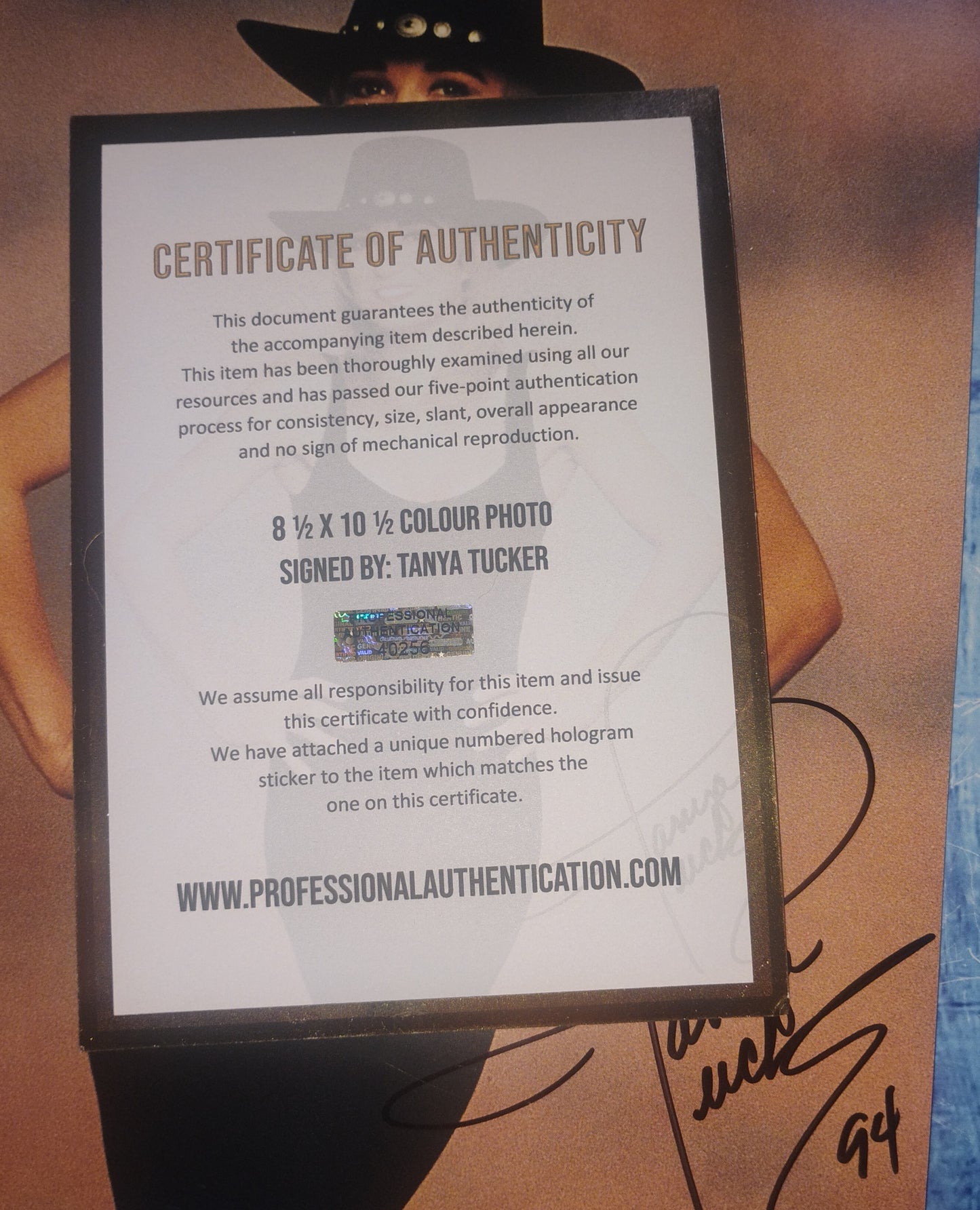Tanya Tucker Hand Signed Autograph Photo BAS COA