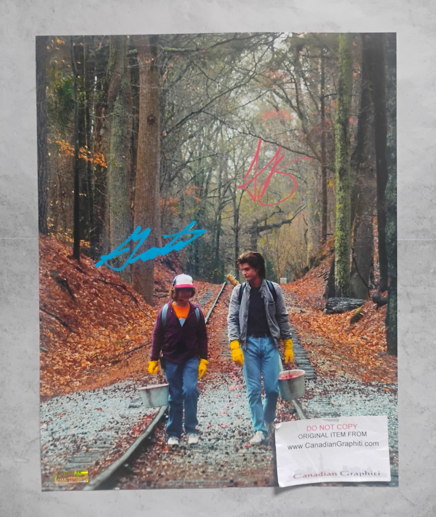 Joe Keery & Gaten Matarazzo Hand Signed Autograph 11x14 Photo COA Stranger Things