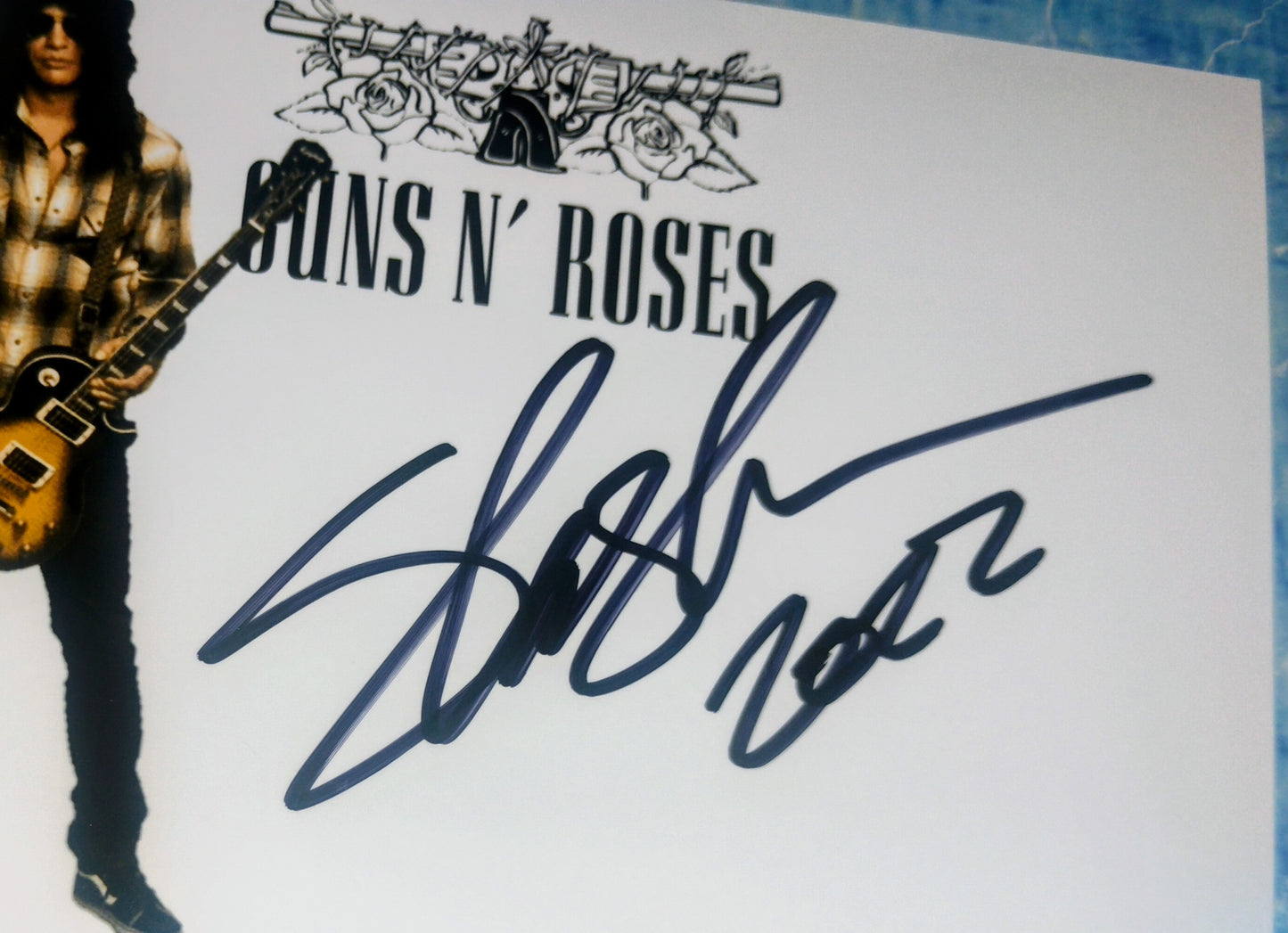 Slash Hand Signed Autograph Photo COA Guns N Roses