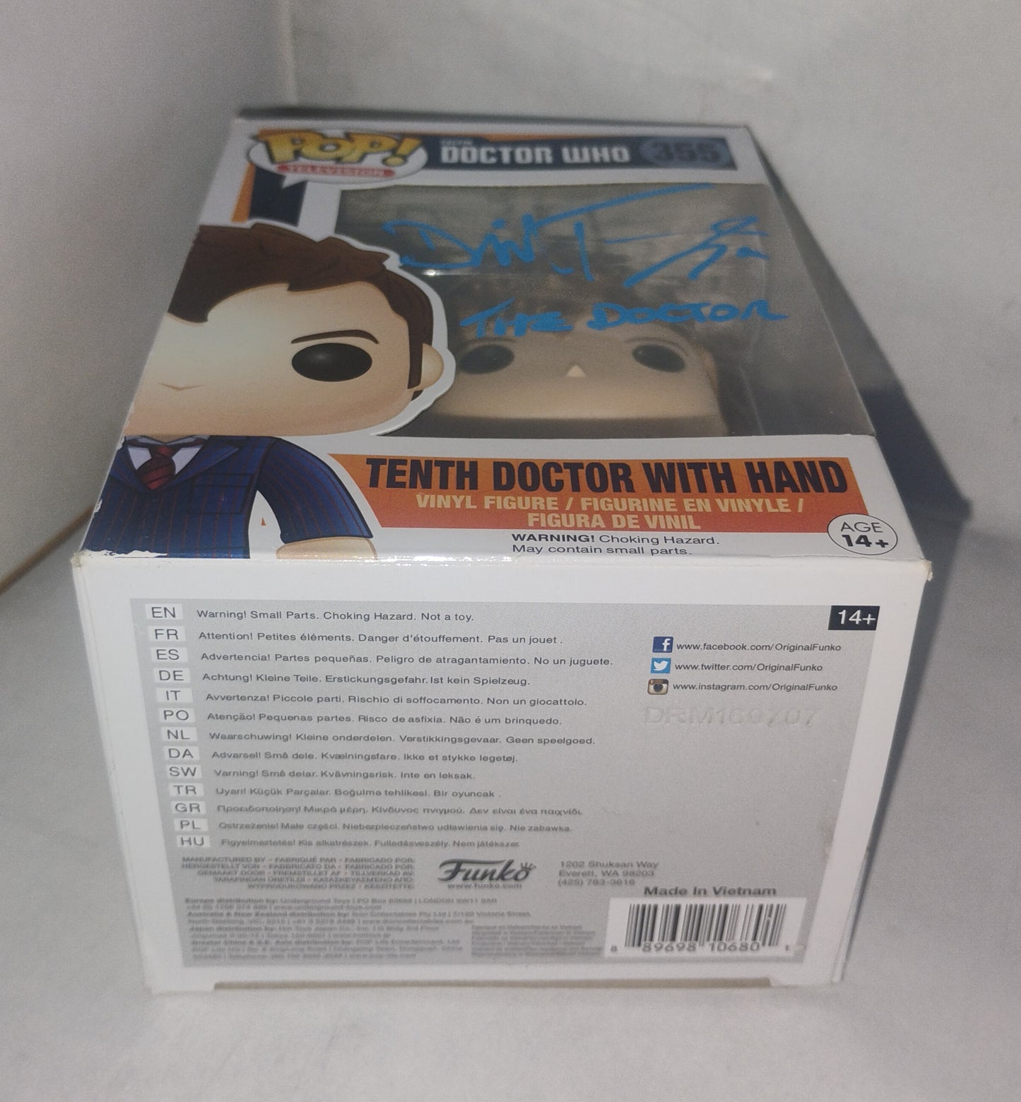 David Tennant Hand Signed Autograph Doctor Who Funko Pop COA