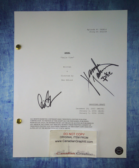 David Boreanaz & James Marsters Hand Signed Autograph Angel Script COA + OPix
