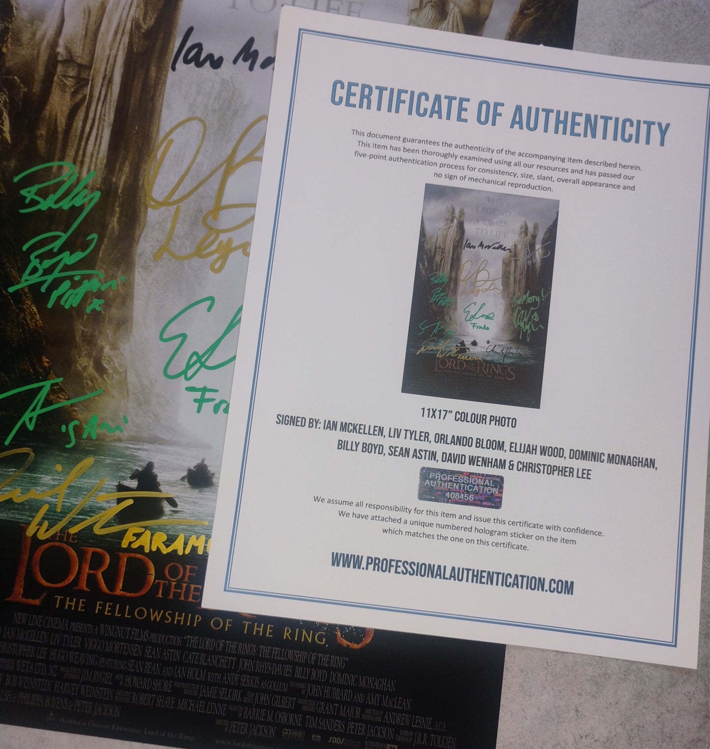 Lord Of The Rings 9x Hand Signed Autograph Poster COA