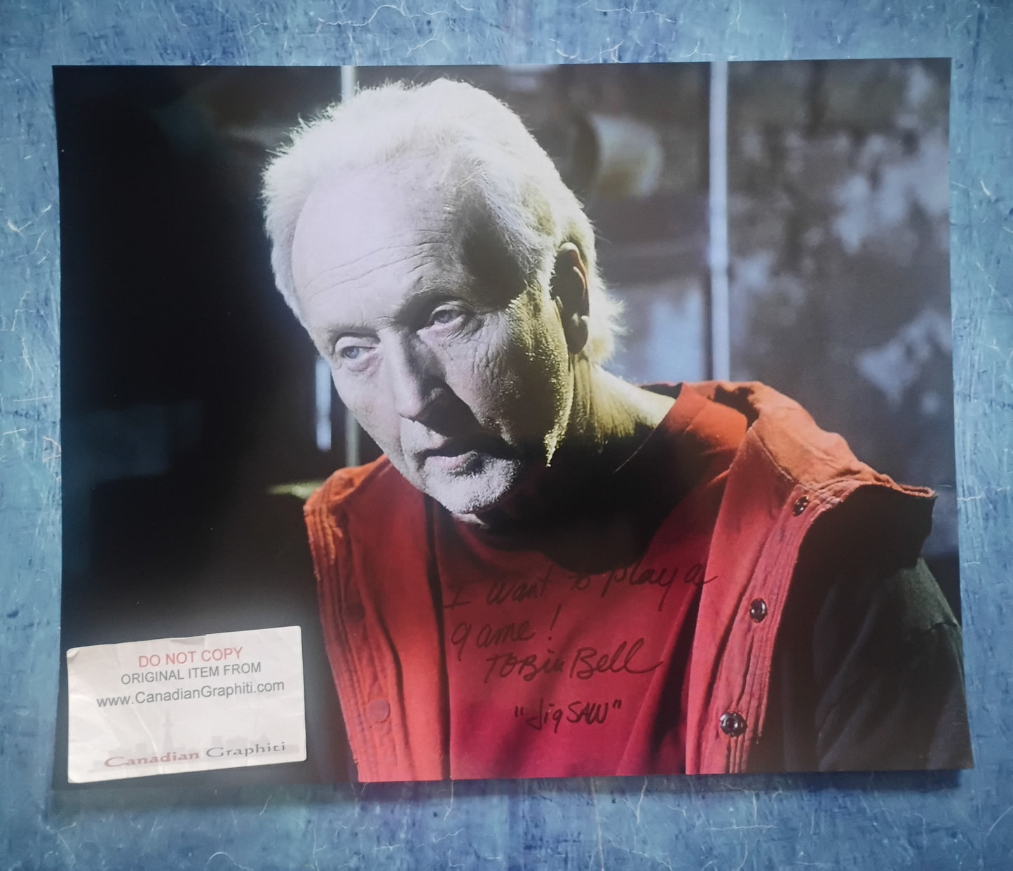 Tobin Bell Hand Signed Autograph 11x14 Photo COA Saw